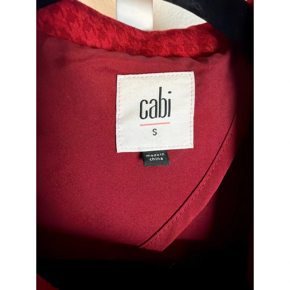 Cabi Red Houndstooth‎ Asymmetrical Button Jacket Blazer Size S